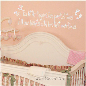 Nursery Decorating Ideas Girls on Wall Quote Removable Vinyl Wall Word ...