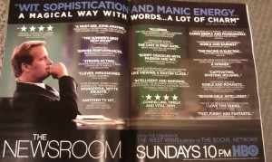 The quote from the Times, bannered atop the full width of the spread ...