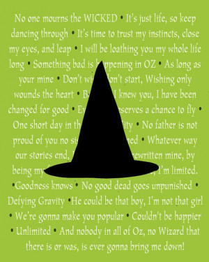 Wicked Musical Quotes modern print poster 11x14