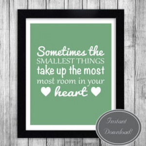 Printable Nursery Art quotes for new baby and kids bedroom - Green and ...