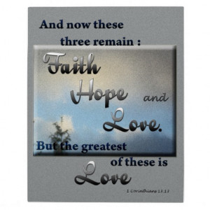 Faith Hope Love Bible Verse Plaque