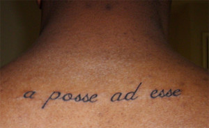 Inspirational Latin Quotes For Tattoos : Latin Quote Tattoo On Neck