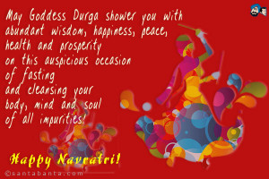 ... cleansing your body, mind and soul of all impurities! Happy Navratri