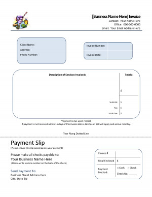 Cleaning Invoice by HomeBusinessForms
