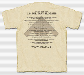 IMAO's Top 10 U.S. Military Slogans - Army Sand T-Shirt