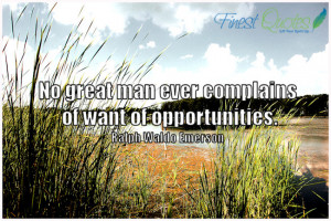 No great man ever complains of want of opportunities.