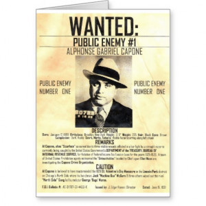 Al Capone Public Enemy Card