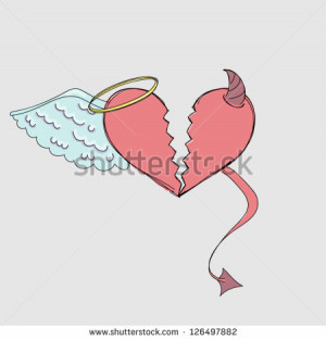 stock-vector-valentines-angel-and-devil-heart-versatile-vector ...