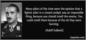 Many pilots of the time were the opinion that a fighter pilot in a ...