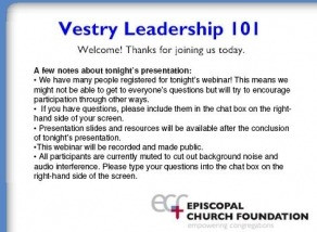 Webinar: Vestry Leadership 101