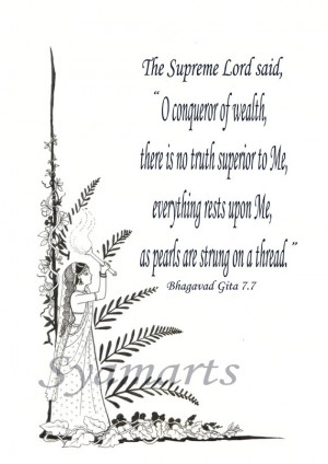 Inspirational quote, typography archival print, Bhagavad Gita quotes ...