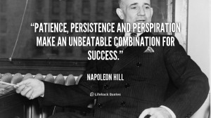 ... and perspiration make an unbeatable combination for success