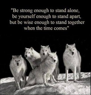 ... apart, but be wise enough to stand together when the time comes