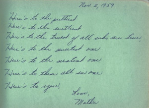 Autographed page from my grandmother