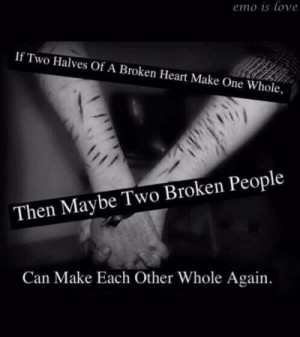 halves of a broken heart make one whole, then maybe two Broken People ...