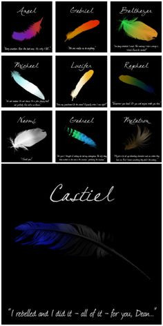 Angel Wing Colors and Angel Quotes. SPN.