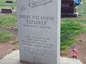 Famous stuntman Evel Knievel is buried in the Mountain View Cemetery ...