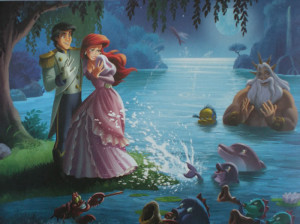 ... dolphin splashed at Ariel and Eric, and Ariel said, 