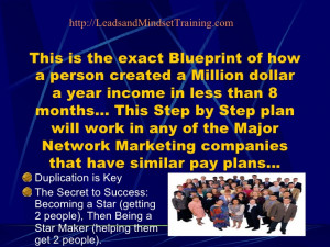 Mlm network marketing duplication blueprint