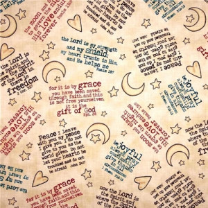 Picture of Expressions of Faith Bible Verses and Psalms Cotton Fabric