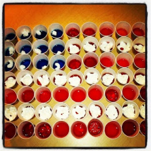 Jello shot American flag