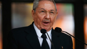 Cuba’s President Raul Castro Ruz speaks during the memorial service ...