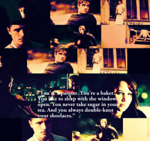 minutes before four, Peeta turns on me again.“Your favorite color ...