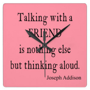 Vintage Bubblegum Pink Addison Friendship Quote Wallclock