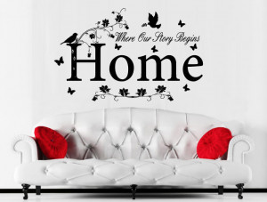 HOME Where Our Story Begins Wall Art Sticker