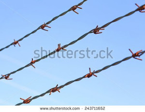 three lines of barbed wire to demarcate the border does not open ...