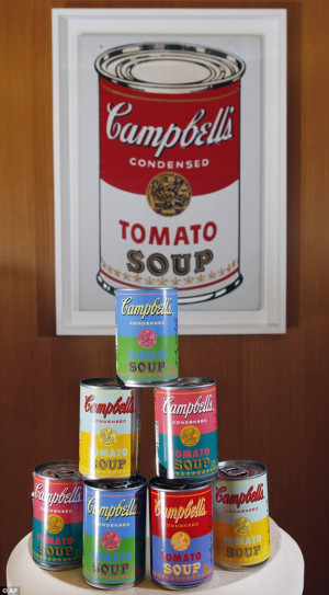 edition range of Campbell's tomato soup cans with art and sayings ...