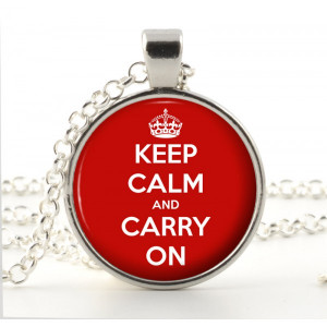 Necklaces / Pendants > Keep Calm and Carry On Quote Pendant
