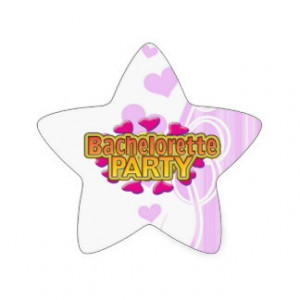 pink heart bachelorette party crazy neon wild fun star stickers