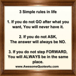 Simple rules in life