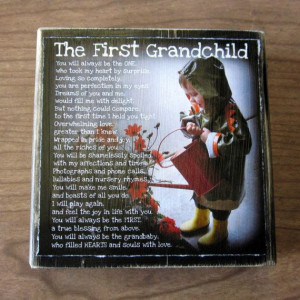 First Grandchild Poem Block XL Personalized by WasteNotRecycledArt, $ ...