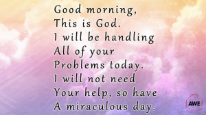 Good morning, this is God...image