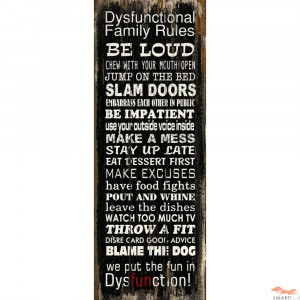 Wooden Word/Wall Art Sign (Family Rules)