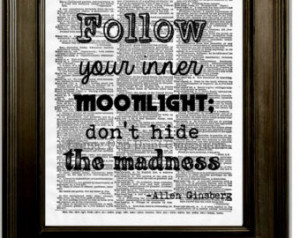 Allen Ginsberg Quote Art Print 8 x 10 Dictionary Page - Follow Your ...