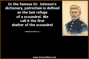 In the famous Dr. Johnson's dictionary, patriotism is defined as the ...