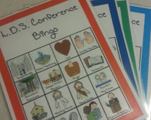 LDS General Conference Bingo set of 6 ...