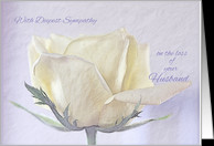 Sympathy Loss of Husband ~ Pencil Sketched Rose on Old Paper card ...