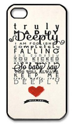 Truly Madly Deeply Script Heart Song Lyric Quote Print 