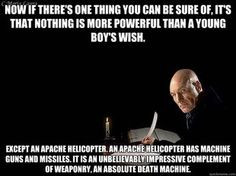 helicopter memes | Patrick Stewart Apache Helicopter meme | quickmeme
