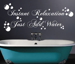 ... RELAXATION JUST ADD WATER Wall sticker quote | bathroom Bubbles | WQ42