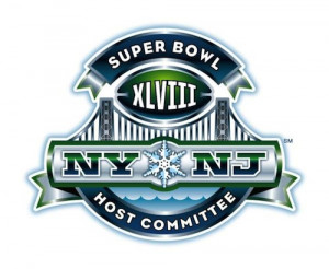 2014 Super Bowl logo features a snowflake, GW Bridge