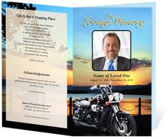 , Career : Motorcycle Preprinted Title Letter Single Fold funeral ...