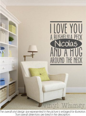 Vinyl Wall Art Quote I Love You A Bushel And A by VinylWhimsy, $14.00