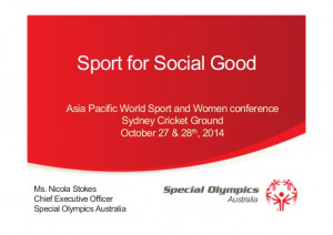 ... - Case Study - ‘The importance of using sport for social good
