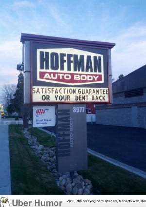 Local auto body shop has a pretty generous policy
