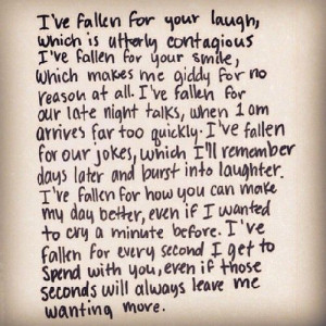 ... fallen for your laugh Follow best love quotes for more great quotes